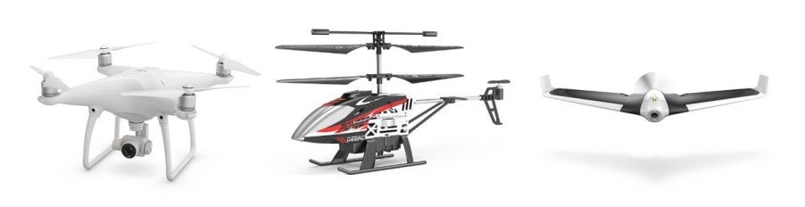 無人航空機には飛行機型・マルチローター型・ヘリコプター型の3種類